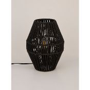 (R10D) Lighting. 4 X Rattan Table Lamp Black (New – May Have Failed To Deliver Label)