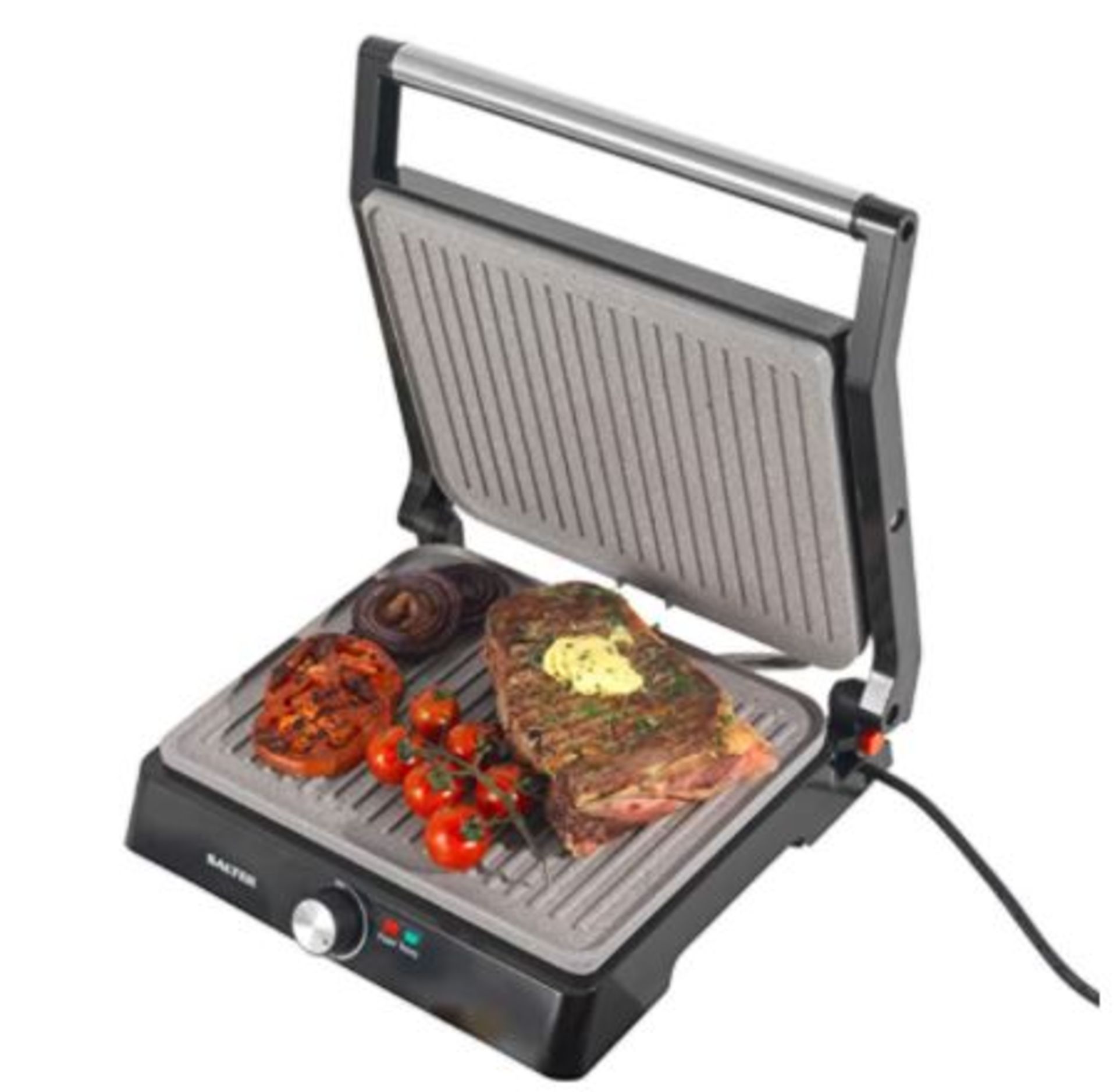 (R6B) Kitchen. 1 X Salter Marble Stone Health Grill & Panini Maker (New – Damaged Packaging)