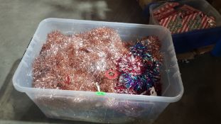 (R9A) Christmas. Contents Of Large Container. A Quantity Of Mixed Tinsel. New