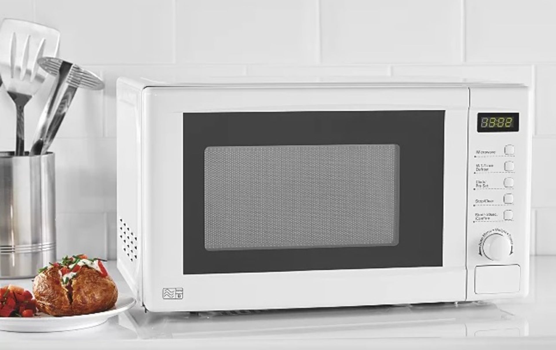 (R6E) Kitchen. 1 X 700W Microwave Oven White (Model GDM301W-16) (Clean, Appears New)