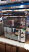 (R6F) Kitchen. 1 X Russell Hobbs Compact Silver Manual Microwave 700W 17L. (Model RHM1721SC) (Clean