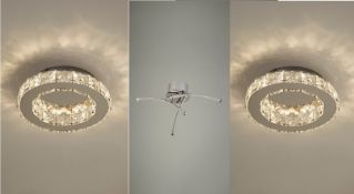 (R10E) Lighting. 3 Items. 2 X Glam Ceiling Light & 1 X 3 Arm LED Ceiling Fitting (New – May Have F