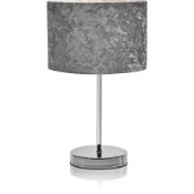 (R10E) Lighting. 2 Items. 1 X Velvet & Chrome Table Lamp. & 1 X 2 Light Table Lamp With Wire Shad