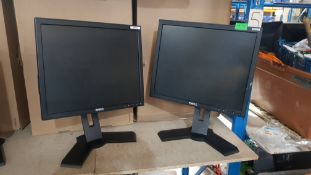 (R5C) Tech. 2 X Dell Flat Panel LCD Monitor. Ex Retail. (No Cables)