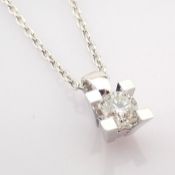 14 kt. White gold - Necklace with pendant - 0.11 Ct. Diamond