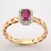14K White and Rose Gold Diamond & Ruby Ring
