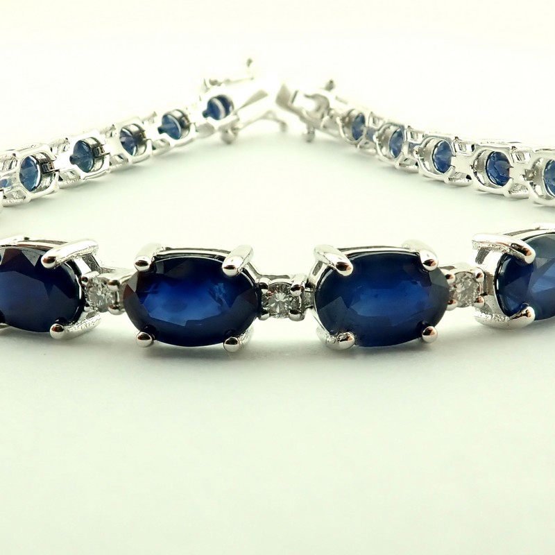 14K Diamond & Sapphire Bracelet 13,74 Ct. Total - Image 5 of 6
