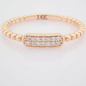 14 kt. Pink gold - Ring - 0.07 Ct. Diamond