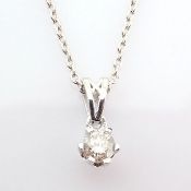 14 kt. White gold - Necklace with pendant - 0.12 Ct. Diamond