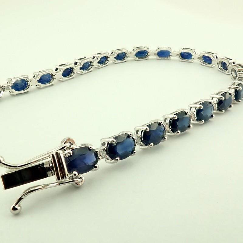 14K Diamond & Sapphire Bracelet 13,74 Ct. Total - Image 4 of 6
