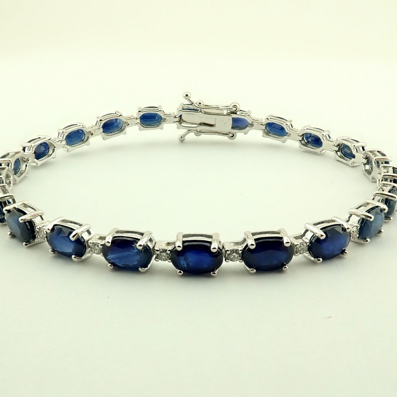 14K Diamond & Sapphire Bracelet 13,74 Ct. Total - Image 3 of 6