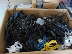 A huge box of computer and mobile phone related wires,