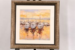 Original Painting Of Yachts In Harbour