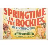 Spring Time in the Rockies Original Cinema Poster on Canvas