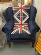 Brand New Union Jack wingback arm chairs