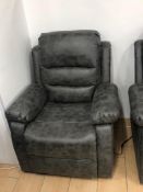 Brand new boxed Cartier grey fabric electric reclining arm chair