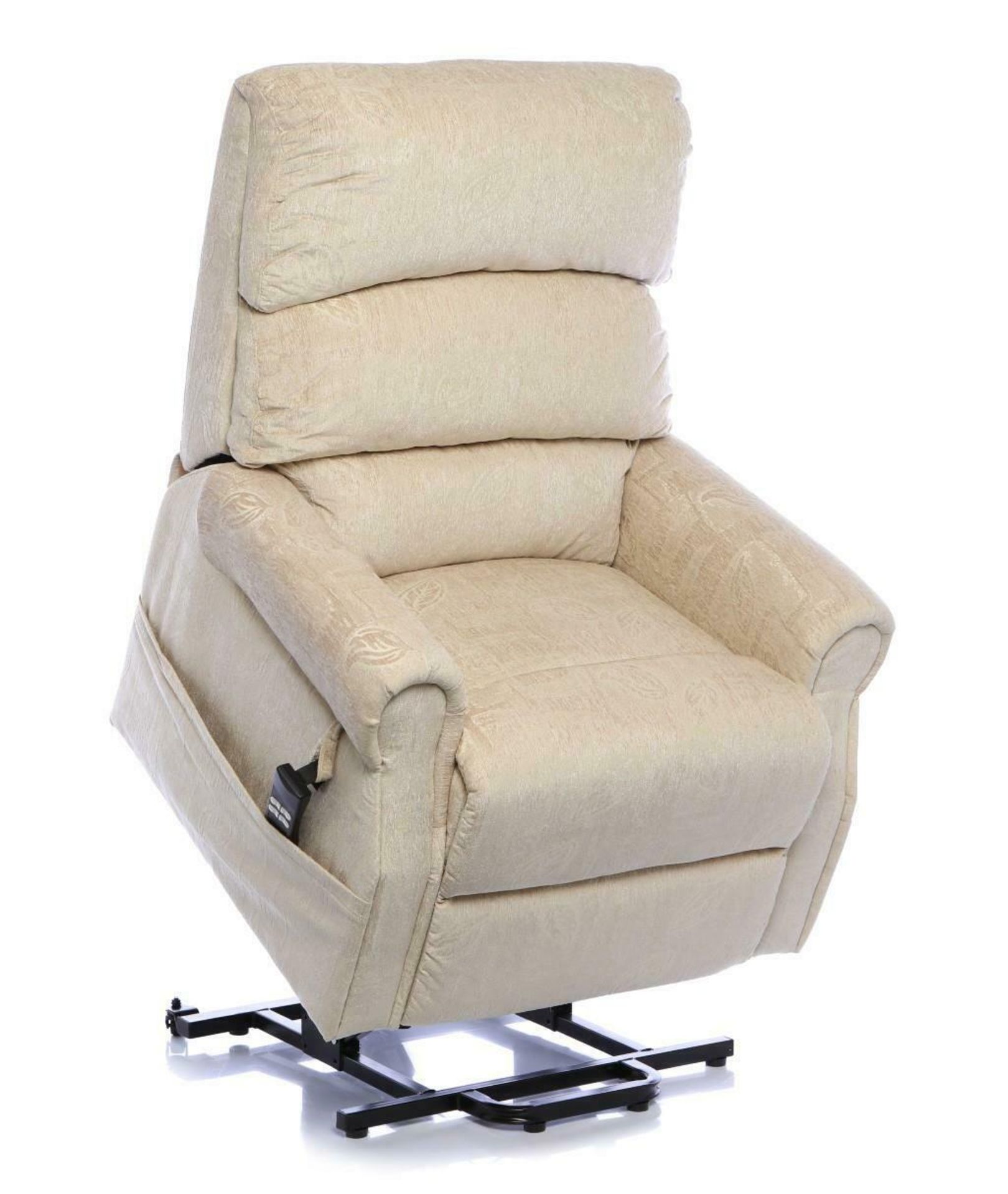Brand new boxed Augusta rise and recliner electric chair in beige fabric - Image 2 of 2