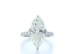 18k White Gold Marquise Cut Diamond Ring 5.70 Carats