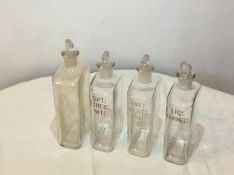 Chemists' Bottles With Glass Stoppers And Labels Circa 1910