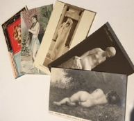 A Set of Five Original Vintage French Erotic Postcards