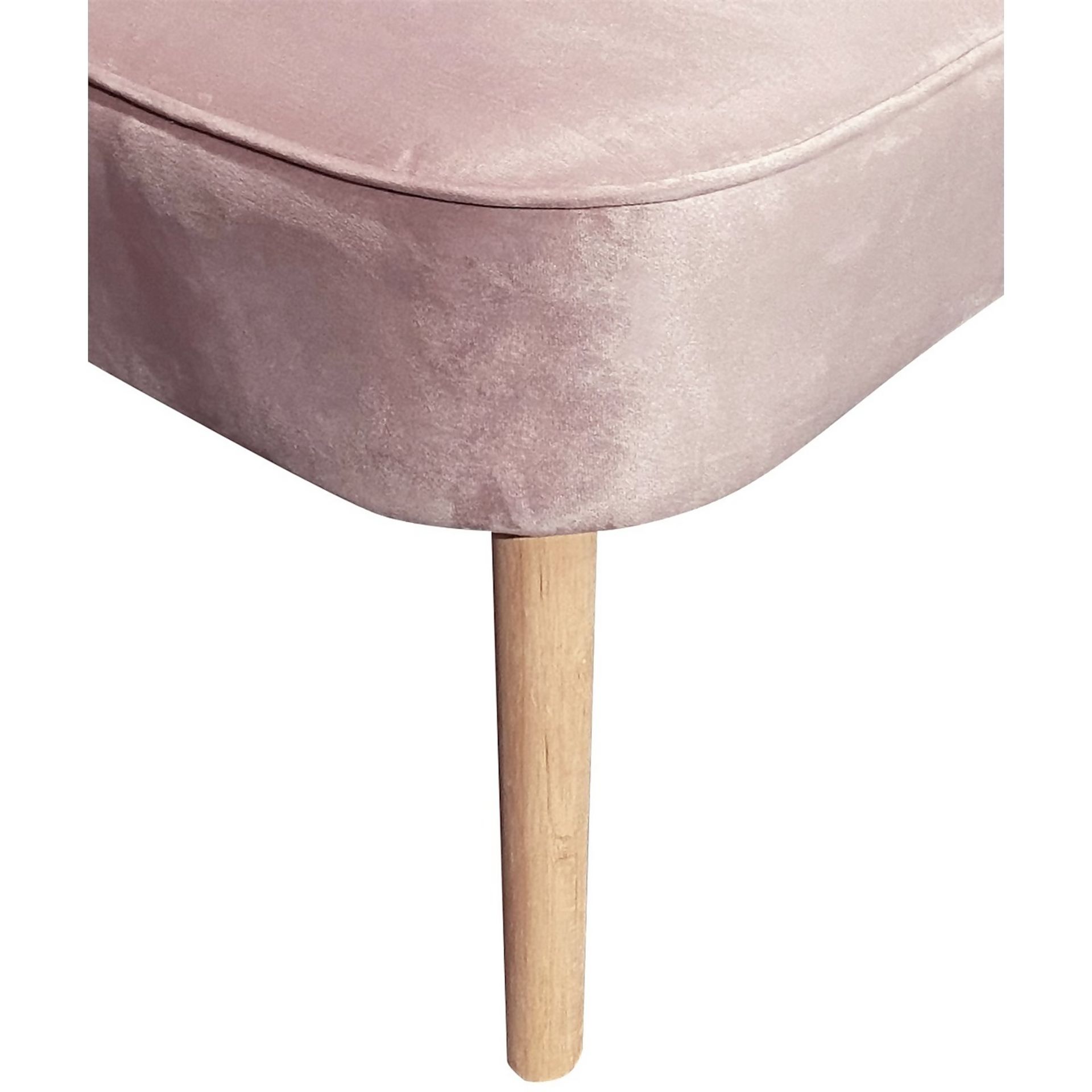 (R3P) 1 X Sophia Occasional Chair Blush. Velvet Fabric Cover With Metal Legs. (H77xW64xD71cm) - Image 2 of 6