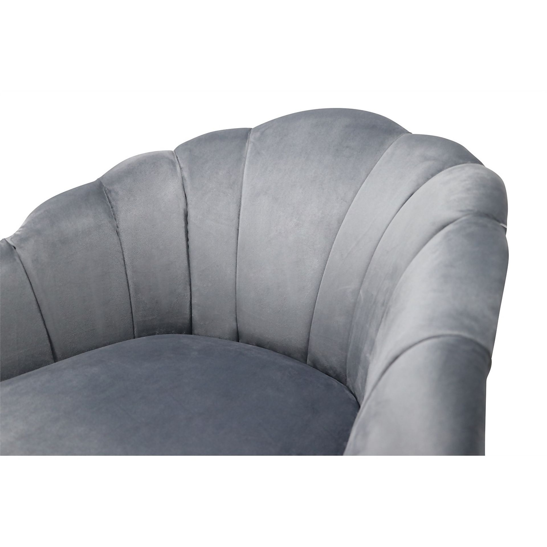 (R2P) 1 X Sophia Occasional Chair Grey. Velvet Fabric Cover. Metal Legs. (H77 x W64 x D71cm) - Image 2 of 4