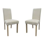 (R3I) 2 X Diva Dining Chairs Grey Upholstered Seats With Solid Rubberwood Legs (Twin Pack) H72xW60x