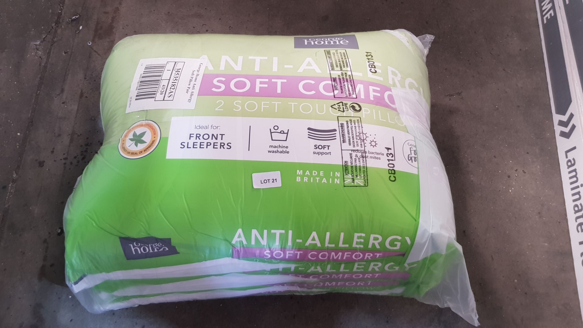 (R4E) 4 X (2 Pack) Anti Allergy Soft Comfort Soft Touch Pillow - Image 2 of 2