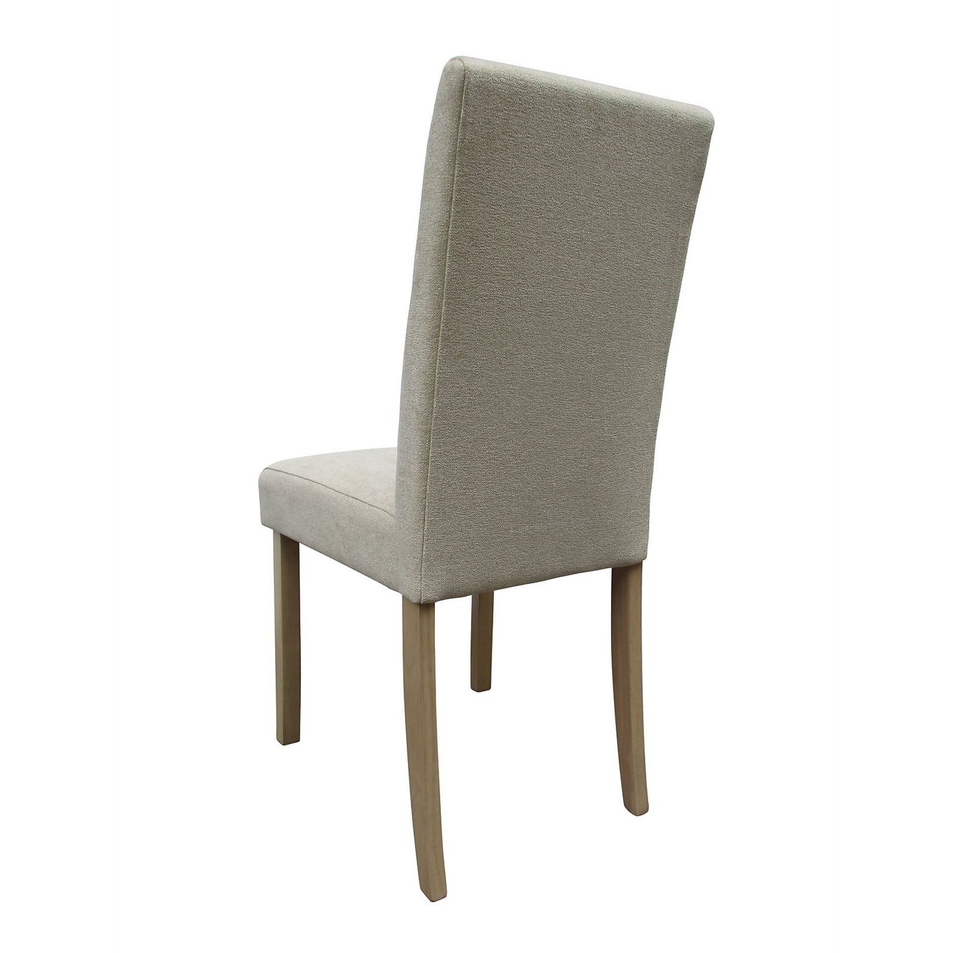 (R3I) 2 X Diva Dining Chairs Grey Upholstered Seats With Solid Rubberwood Legs (Twin Pack) H72xW60 - Image 2 of 3