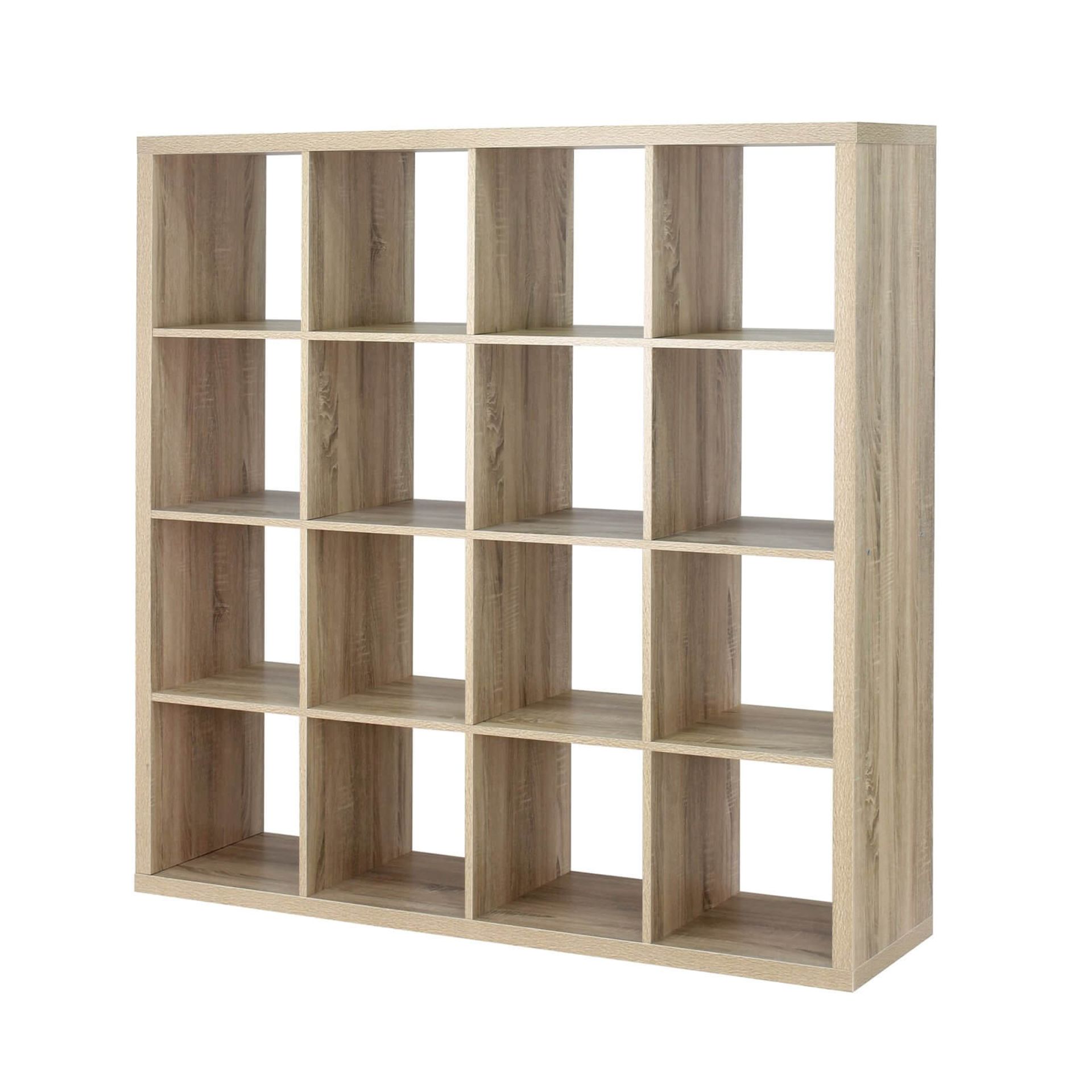 (R4D) 1 X Living Elements Clever Cube. 4 x 4 Cube Storage Unit Oak Finish (1460cm X 14600cm X 390m