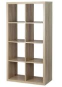 (R7L) 1 X Living Elements Clever Cube 2x4 Cube Storage Unit Oak Finish. (H1460 x W760 x D390mm) RRP