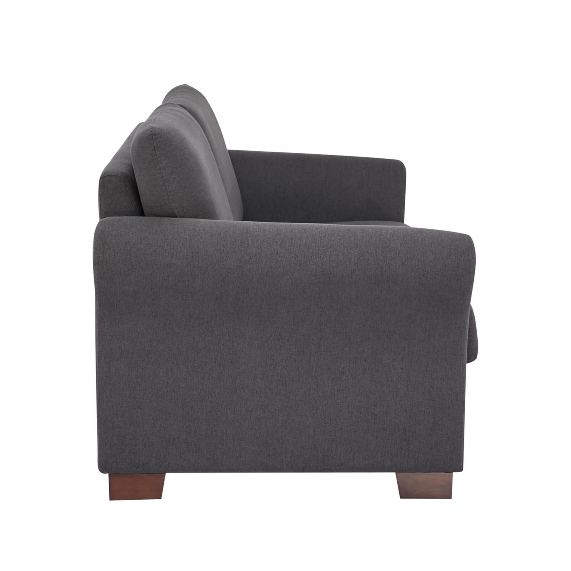 (R7P) 1 X Hayley Sofa Charcoal 3 Seater Sofa, Wooden Frame With Solid Beechwood Legs. 100% Polyest - Image 4 of 6