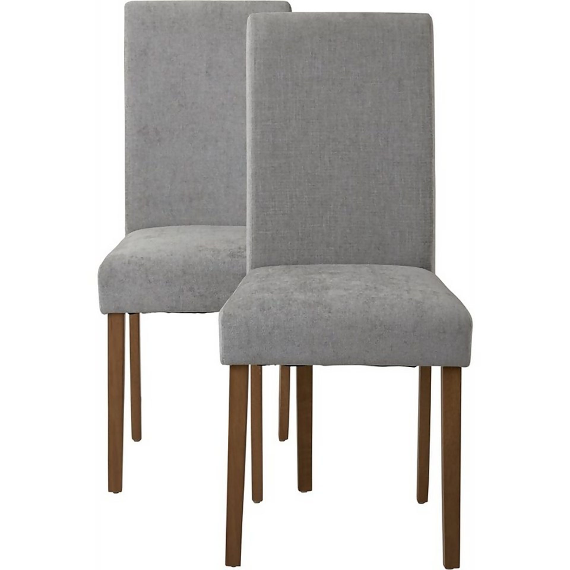 (R7D) 4 X Diva Dining Chairs. Grey Upholstered Seats. Solid Rubberwood Legs. RRP £250 - Image 3 of 4