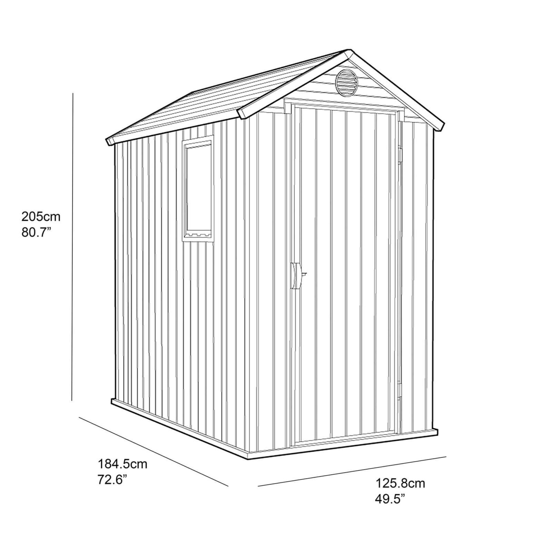 (R6J) Garden. 1 X Keter Darwin 4x6 Shed. (H205xW125.8xD184.5cm) RRP £320 - Image 2 of 5