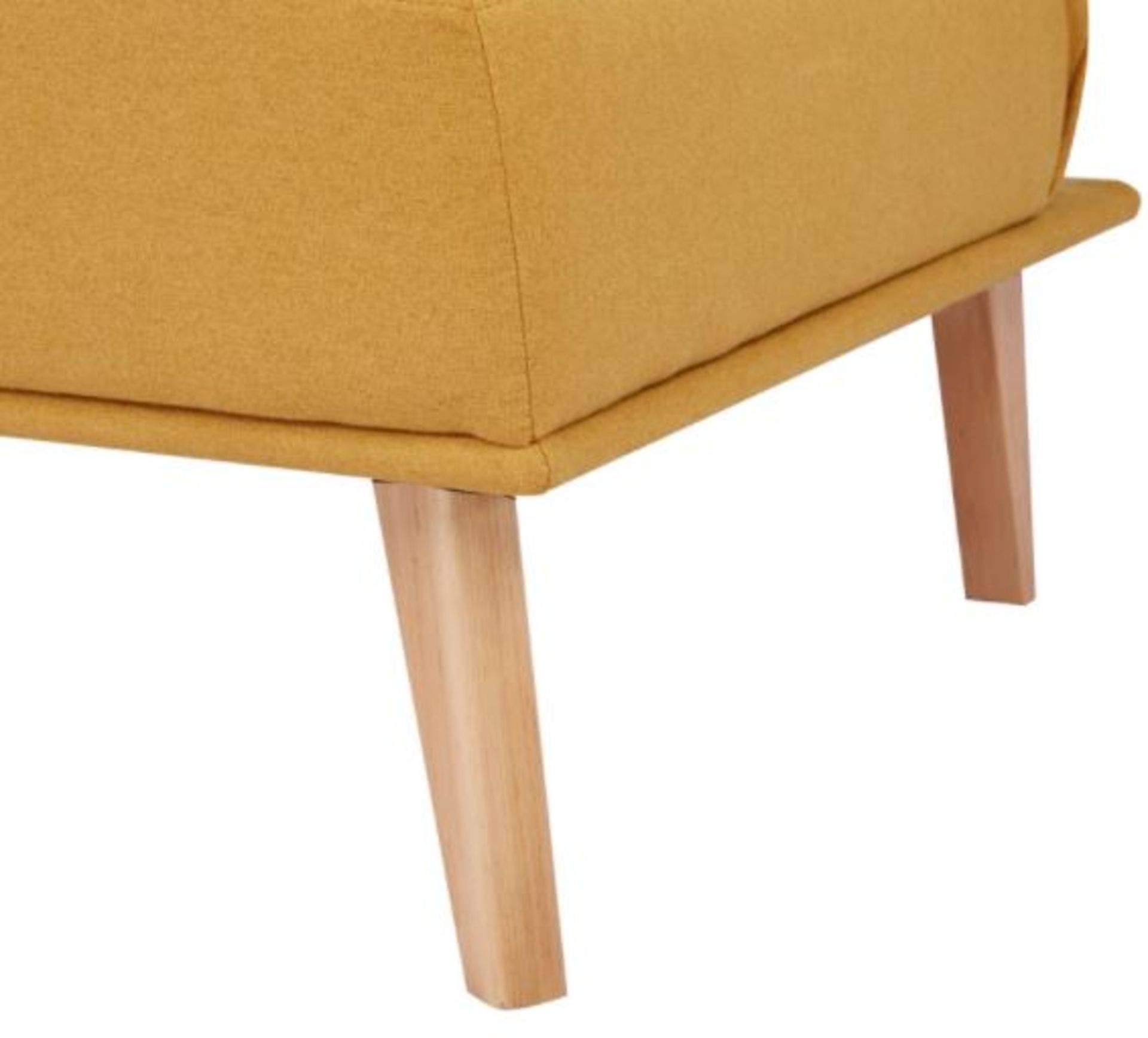 1 X Click Clack Kelly Sofa Bed Ochre. Wooden Frame With Solid Birchwood Legs. 100% Polyester Fabric - Image 8 of 9