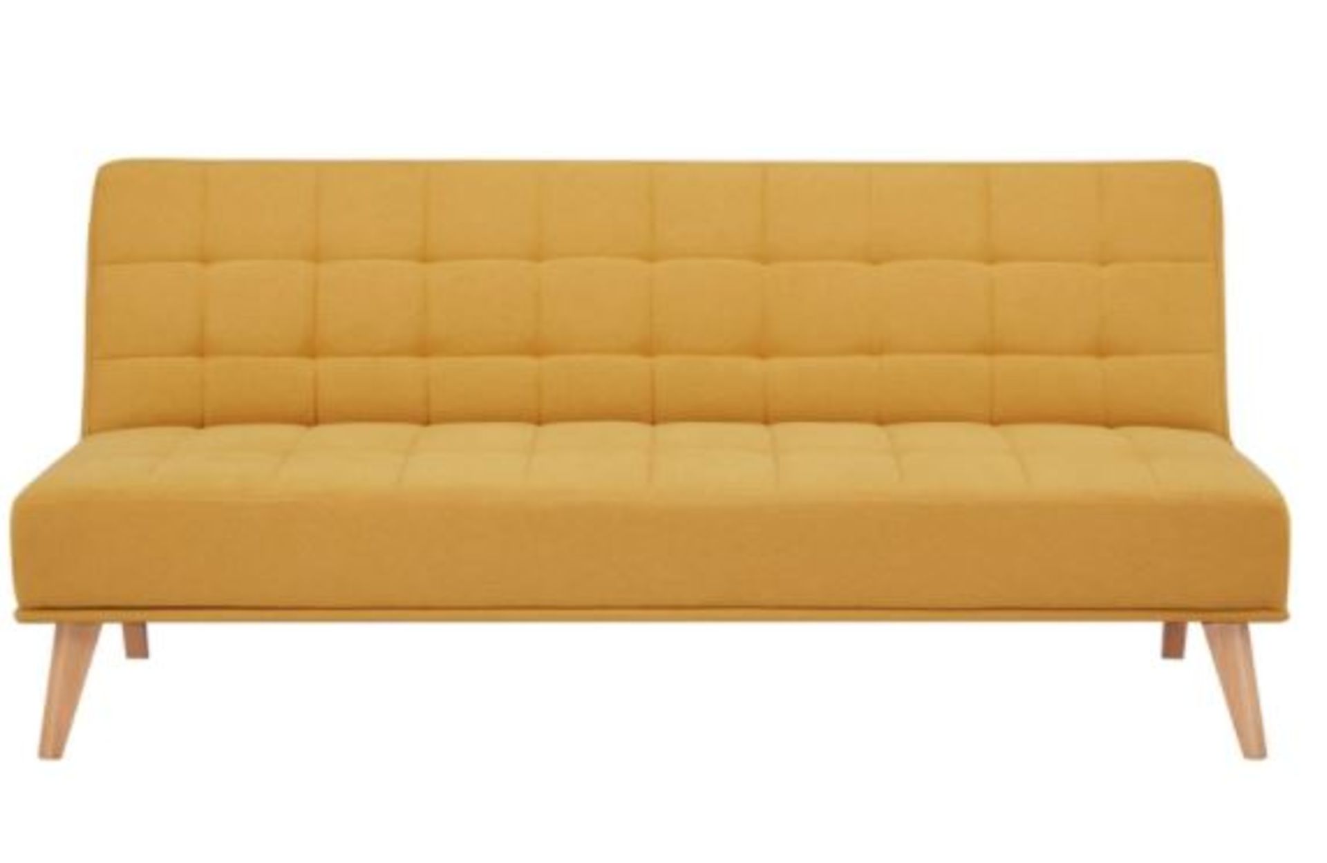 1 X Click Clack Kelly Sofa Bed Ochre. Wooden Frame With Solid Birchwood Legs. 100% Polyester Fabric - Image 3 of 9