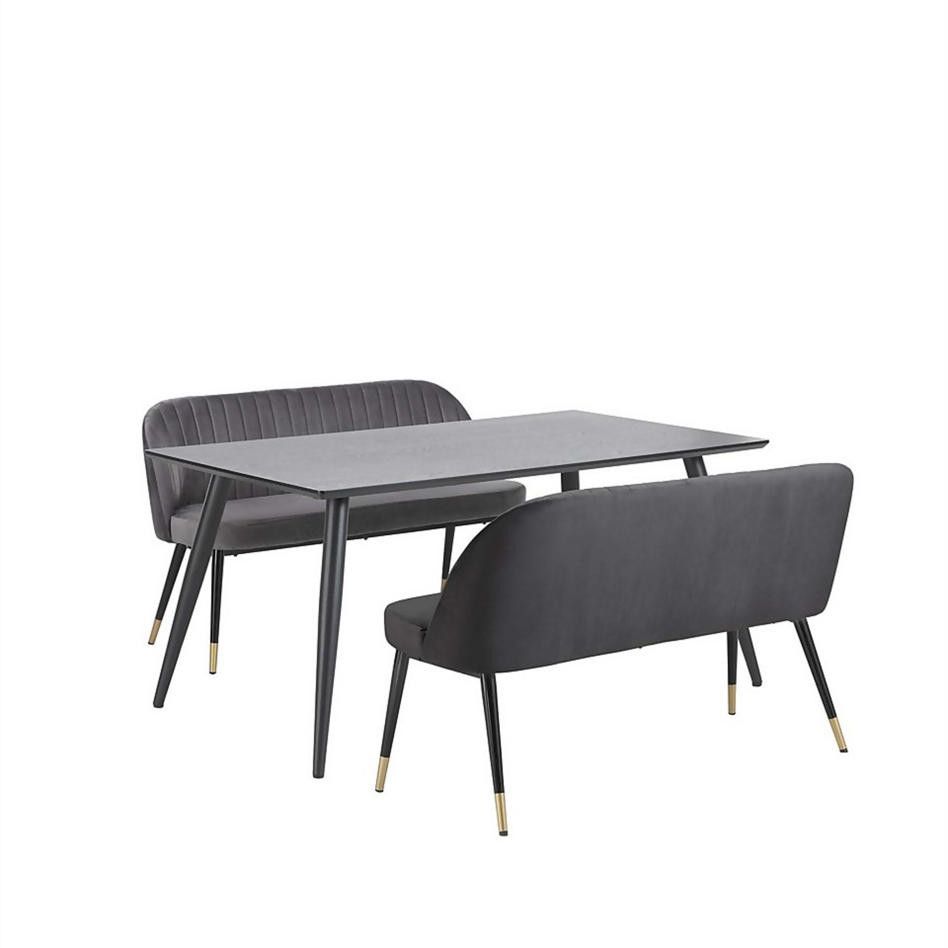 (R7D) 2 X Illona Dining Table (Box 1 Of 2 – Contains Table Top Panel) ). Ash Veneer Table Top. Blac - Image 3 of 5