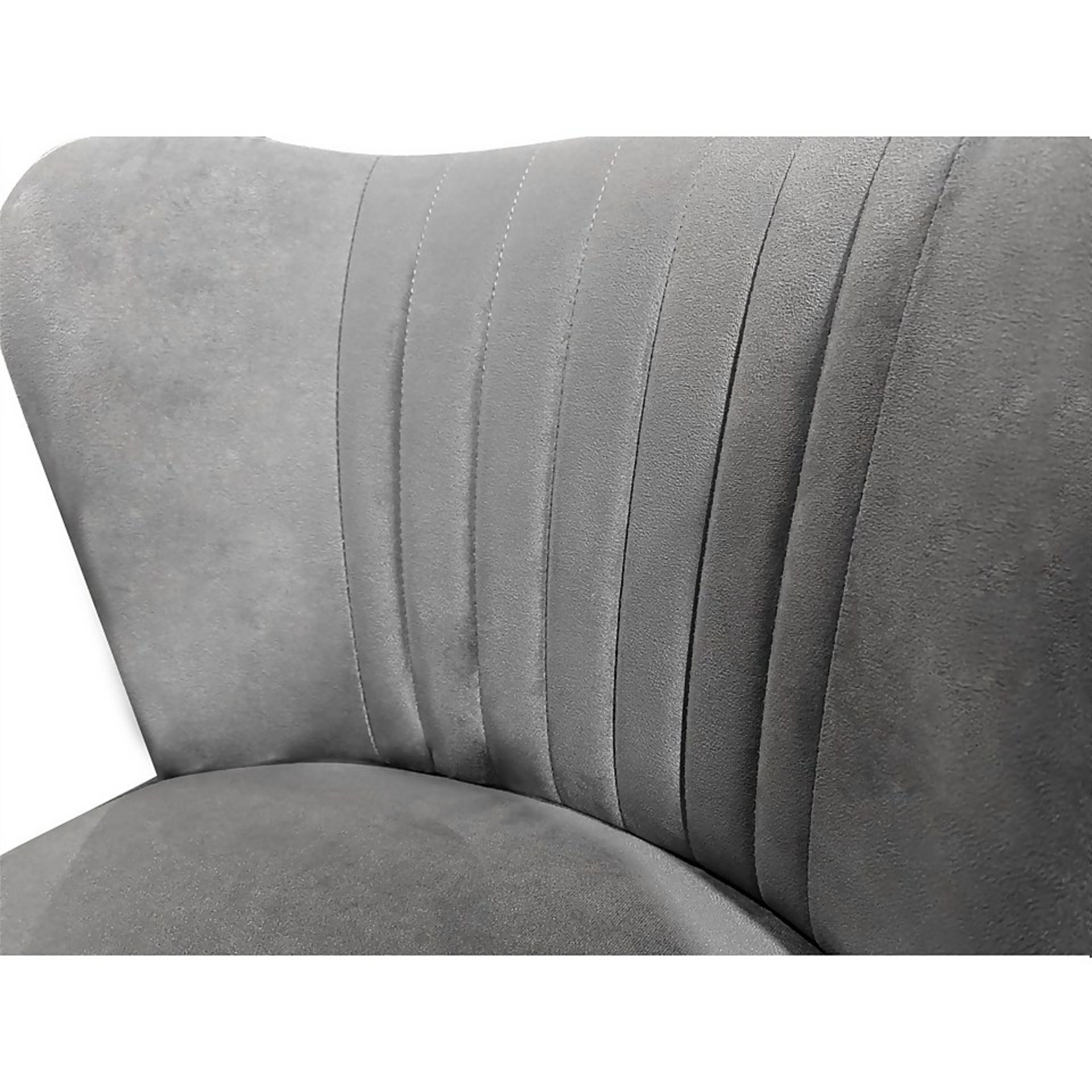(R7N) 1 X Occasional Chair Grey. Velvet Fabric Cover. Rubberwood Legs. (H72xW60xD70cm) RRP £60 - Image 4 of 6