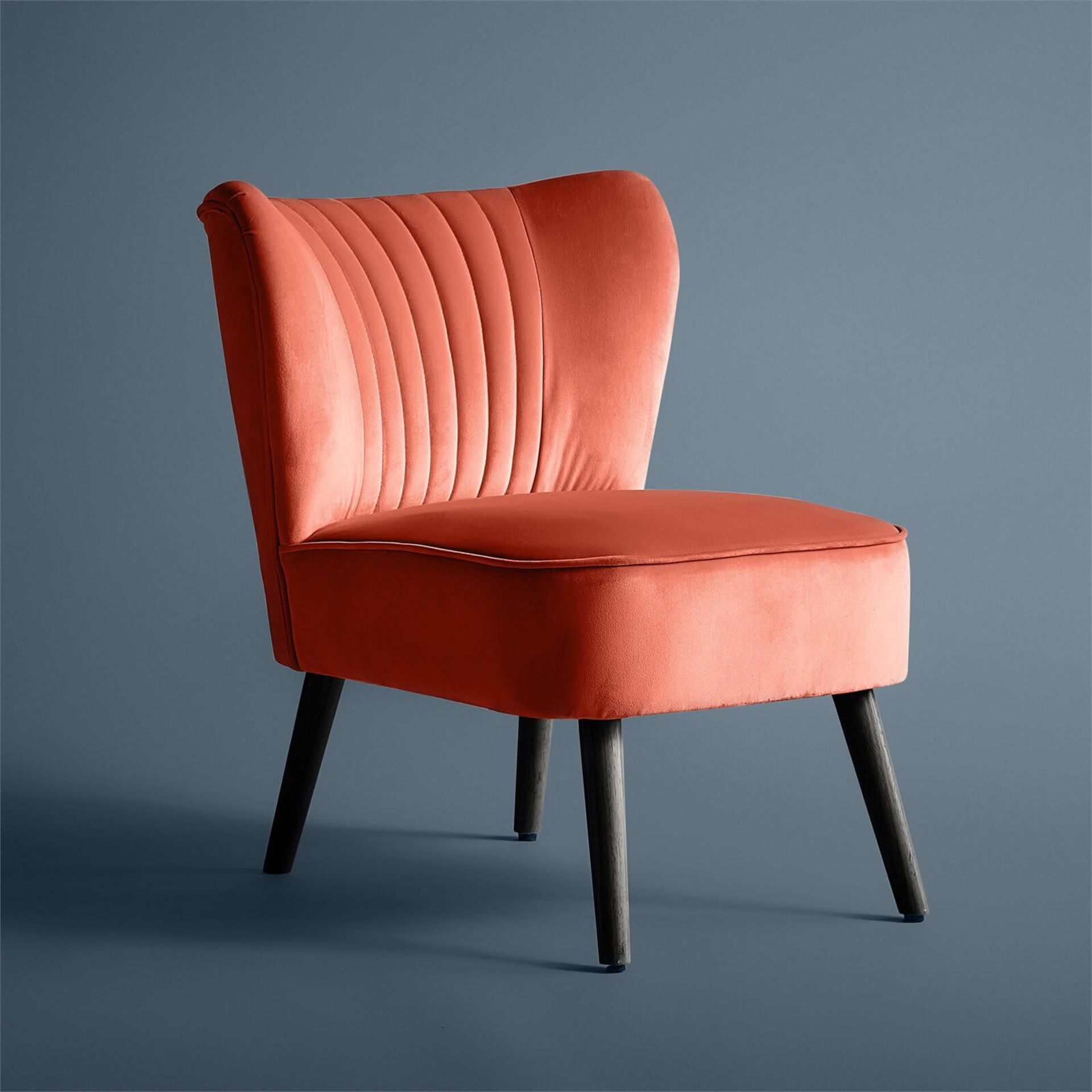 (R7P) 1 X Occasional Chair Burnt Orange. Velvet Fabric Cover. Rubberwood Legs. (H72xW60xD70cm) RRP - Image 2 of 4