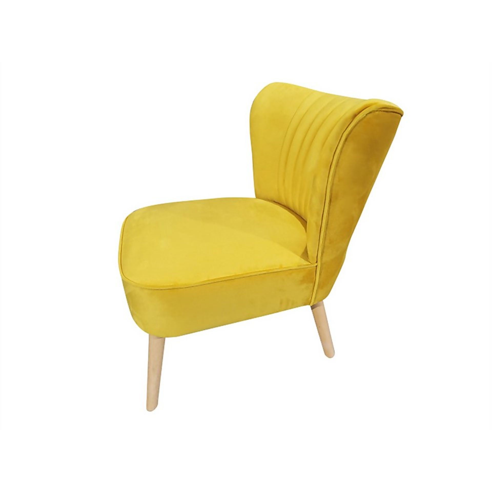 (R6K) 1 X Occasional Chair Ochre. Velvet Cover With Rubberwood Legs (H72xW60xD70cm) - Image 5 of 6