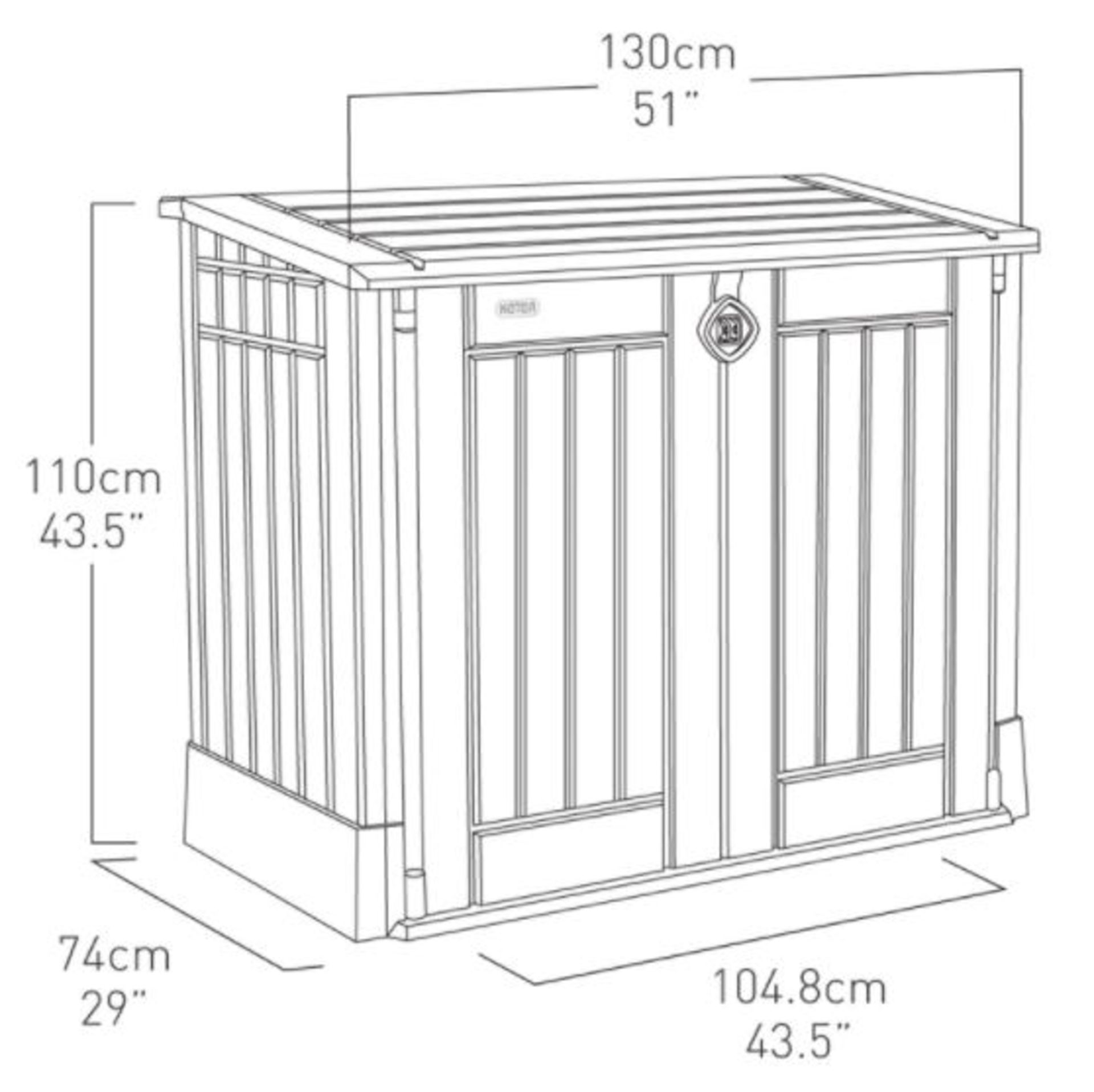 Garden. 1 X Keter Store It Out Midi 845L. (W130xD74xH110cm) RRP £105 - Image 2 of 6