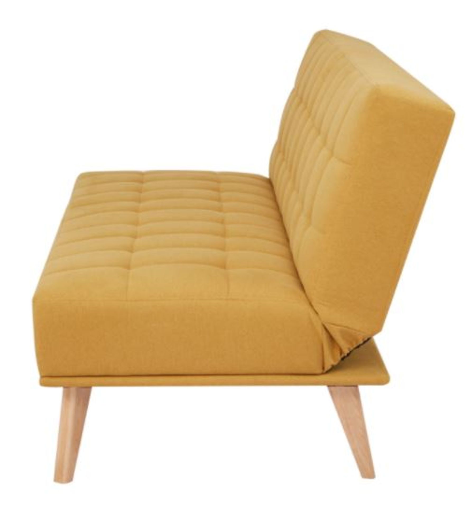1 X Click Clack Kelly Sofa Bed Ochre. Wooden Frame With Solid Birchwood Legs. 100% Polyester Fabric - Image 4 of 9