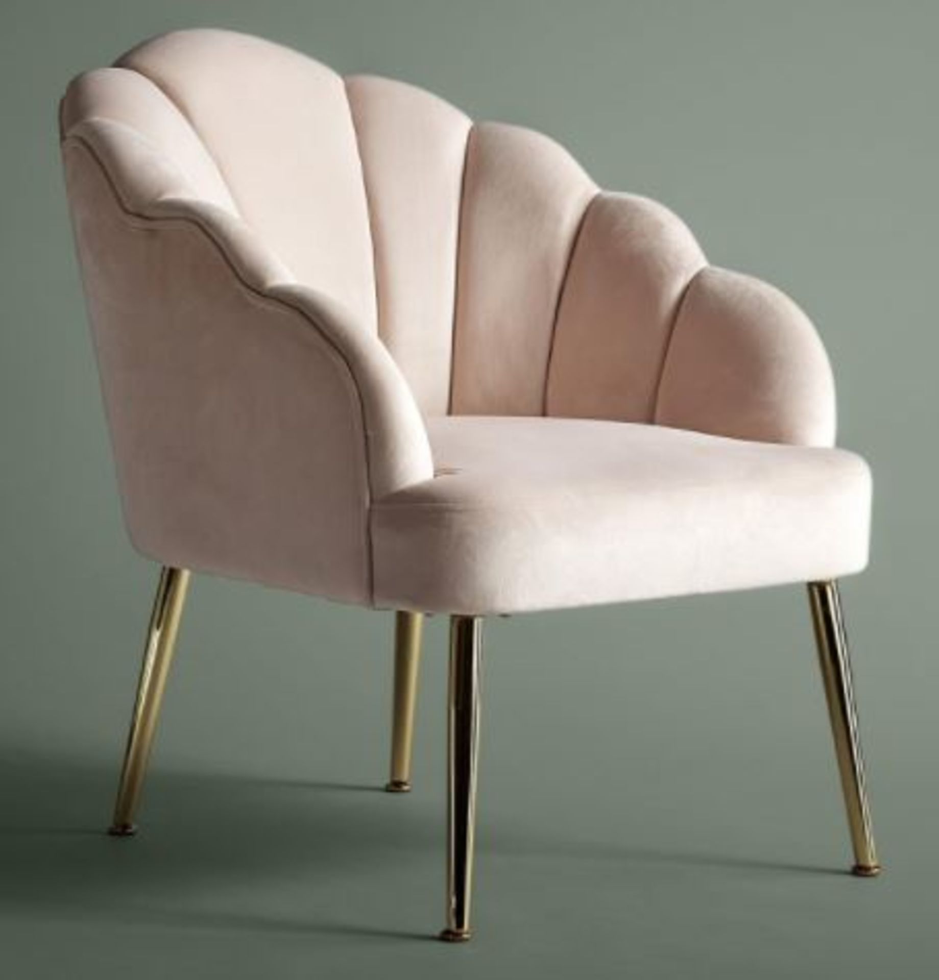 (R10K) 1 X Sophia Occasional Chair Blush. Velvet Cover With Rubberwood Legs(H77xW64xD71cm) RRP £60 - Image 2 of 6