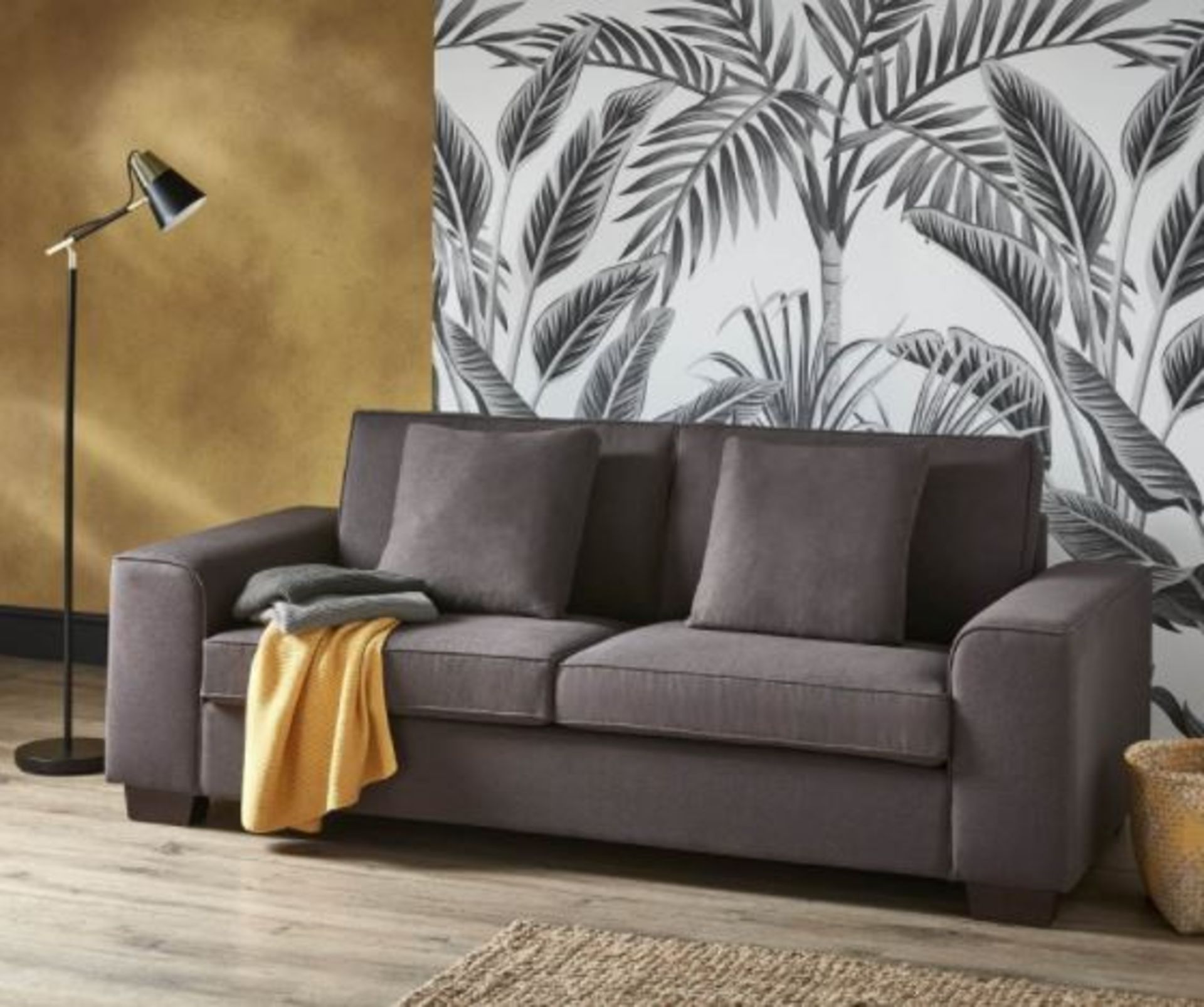 1 X Lola Sofa Charcoal. Wooden Frame With Solid Beechwood Legs. 100% Polyester Fabric Cover (H80xW2 - Image 2 of 6