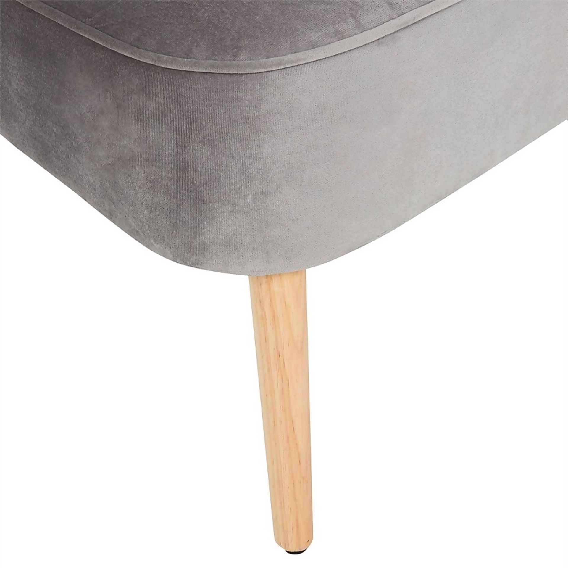 (R7N) 1 X Occasional Chair Grey. Velvet Fabric Cover. Rubberwood Legs. (H72xW60xD70cm) RRP £60 - Image 3 of 6