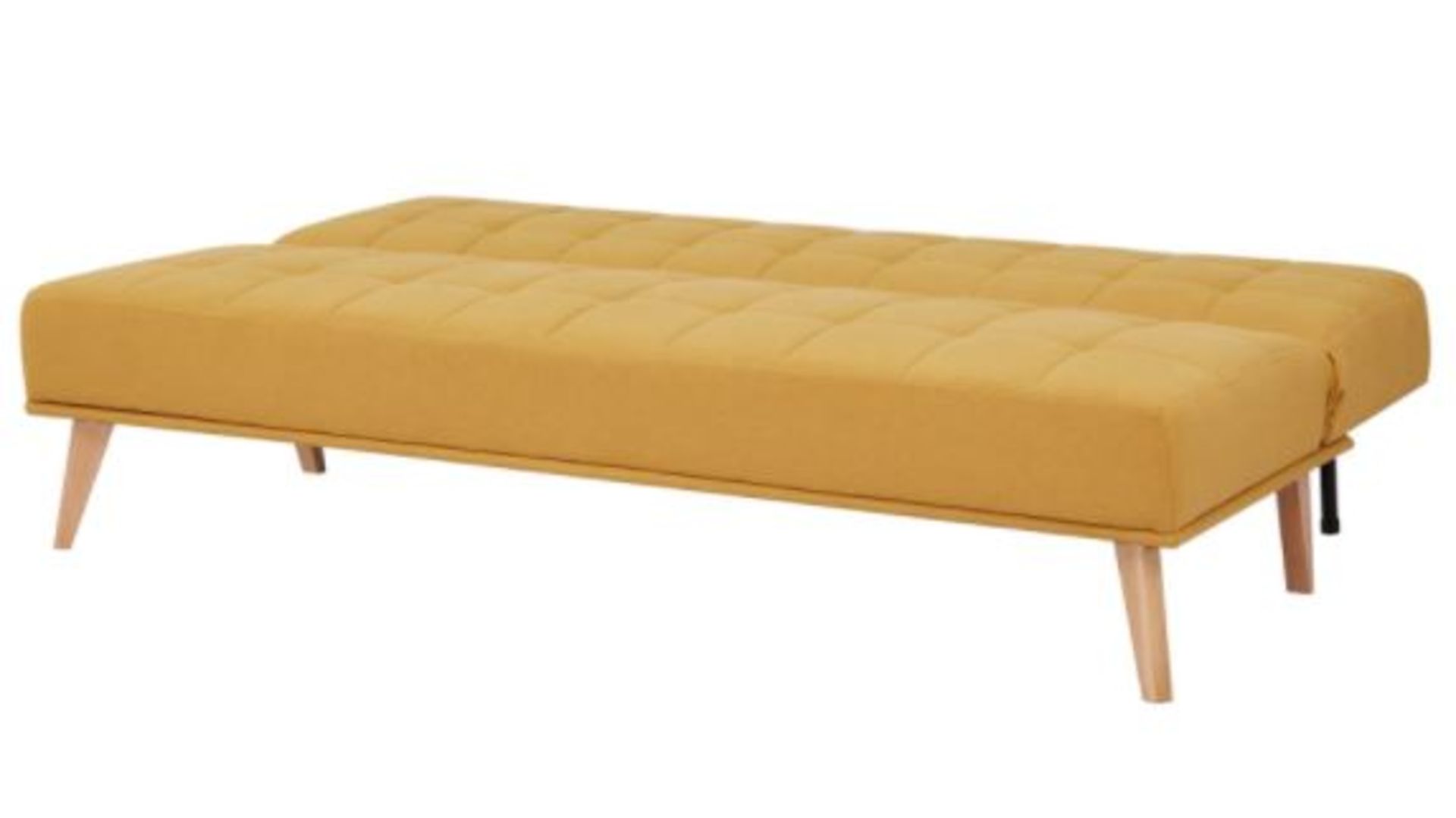 1 X Click Clack Kelly Sofa Bed Ochre. Wooden Frame With Solid Birchwood Legs. 100% Polyester Fabric - Image 6 of 9