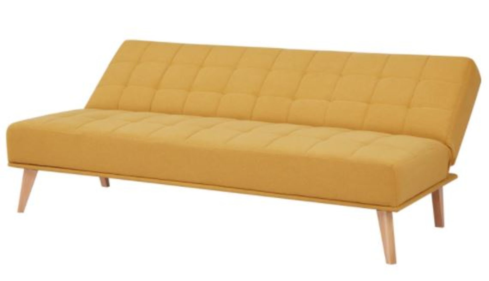 1 X Click Clack Kelly Sofa Bed Ochre. Wooden Frame With Solid Birchwood Legs. 100% Polyester Fabric - Image 5 of 9