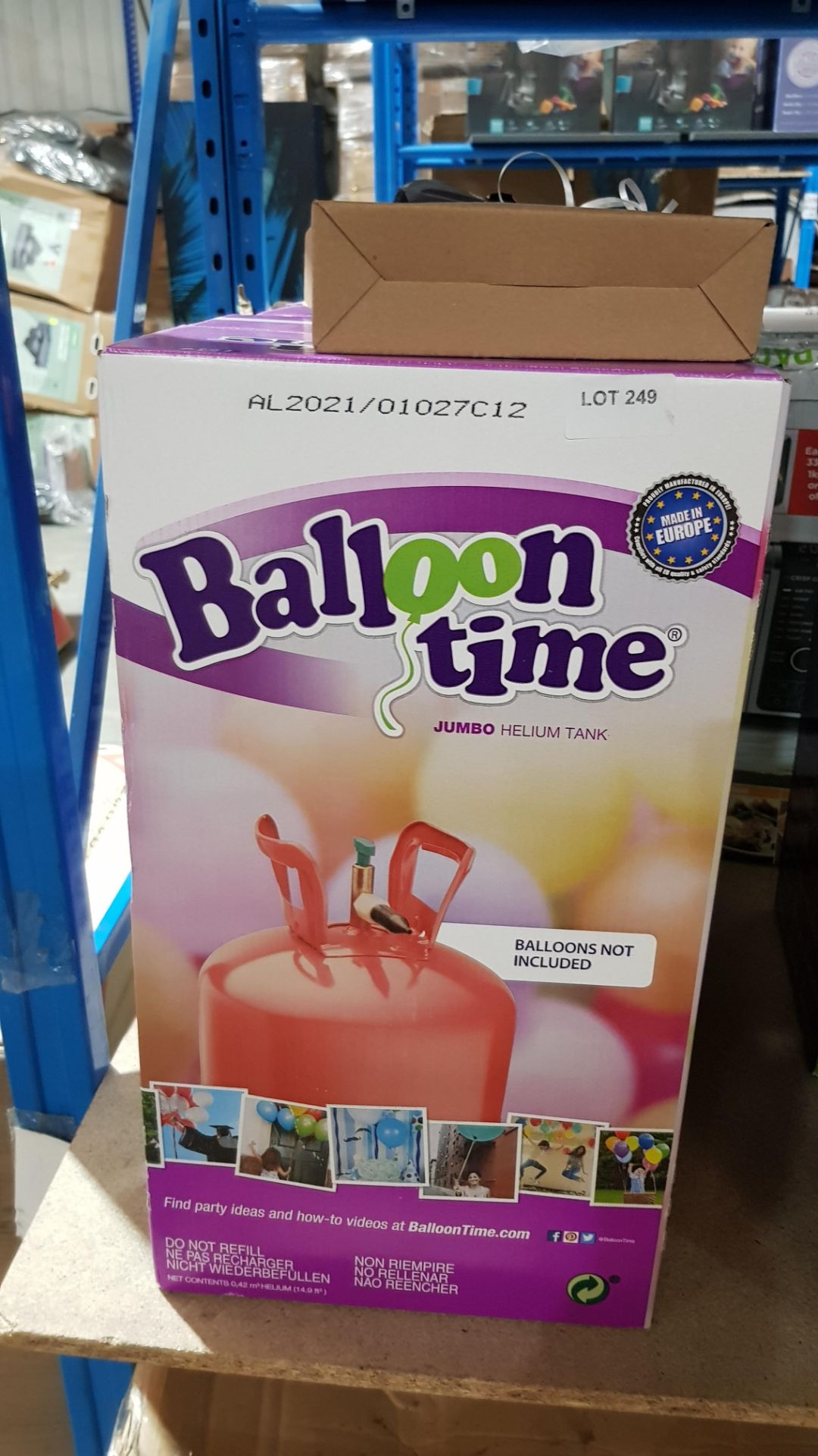 (R5H) Toys. 2 X Balloon Time Jumbo Helium Tank & Approx 15 X Foil Balloons. (New)