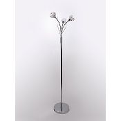 (R10F) Lighting. 2 Items. 1 X 3 Light Floor Lamp With Flower Shape Cut Glass Shades & 1 X 3 Light P