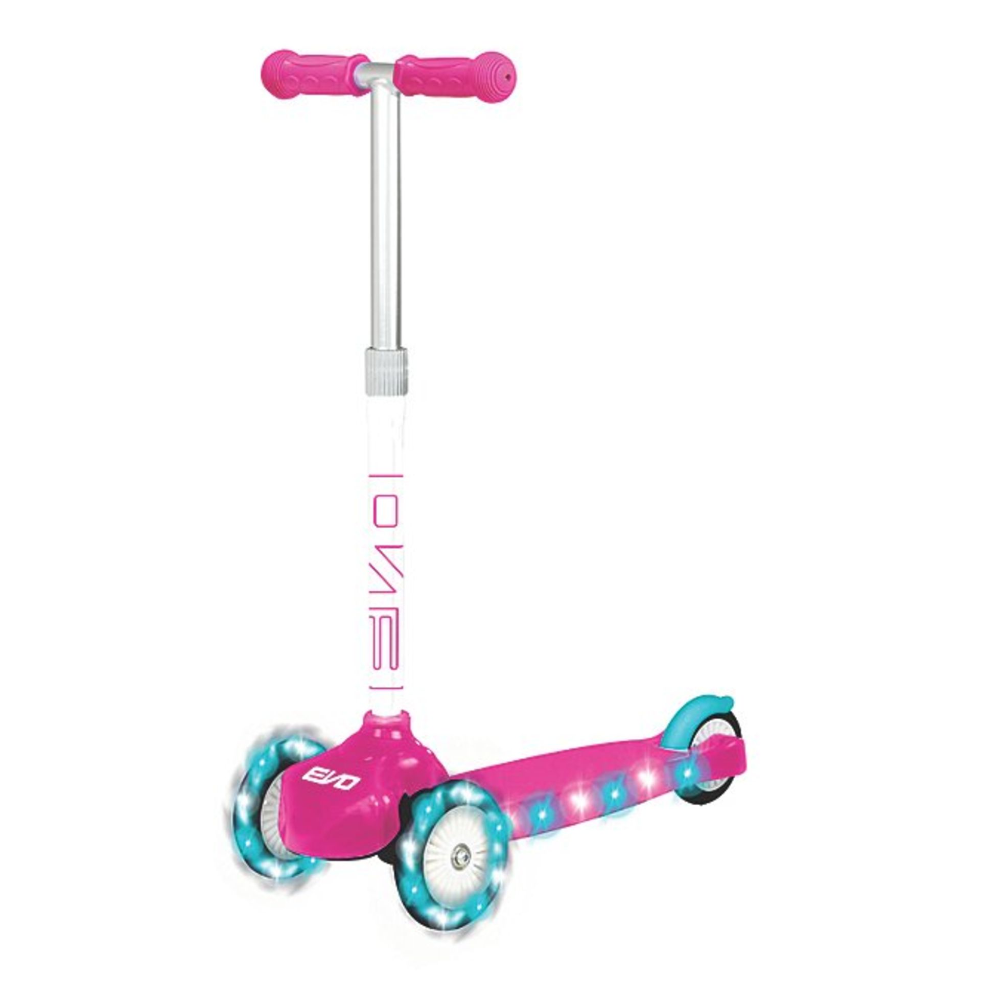 (R5K) Toys. 5 Items. 2 x Evo Light Up Move N Groove Scooter (1 X Pink & 1 X Blue), 1 X Nuby Musical
